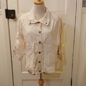 Women's Cream Jacket Oleg Cassini Sport Petite XL